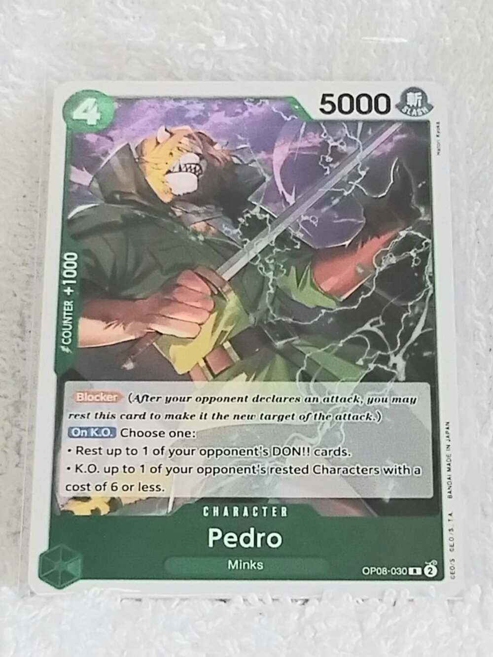 Mint One Piece Pedro Rare Character Foil Card OP08-030!!